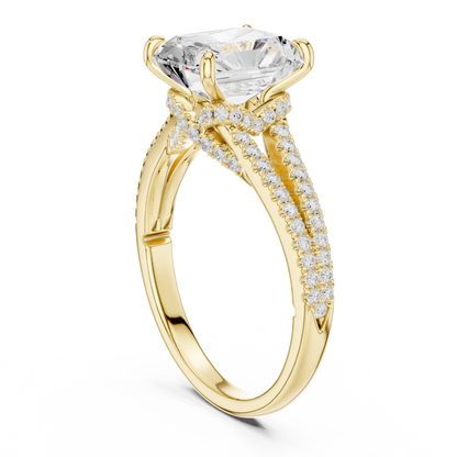 Split Shank Radiant Cut Lab Diamond Engagement Ring - View 10