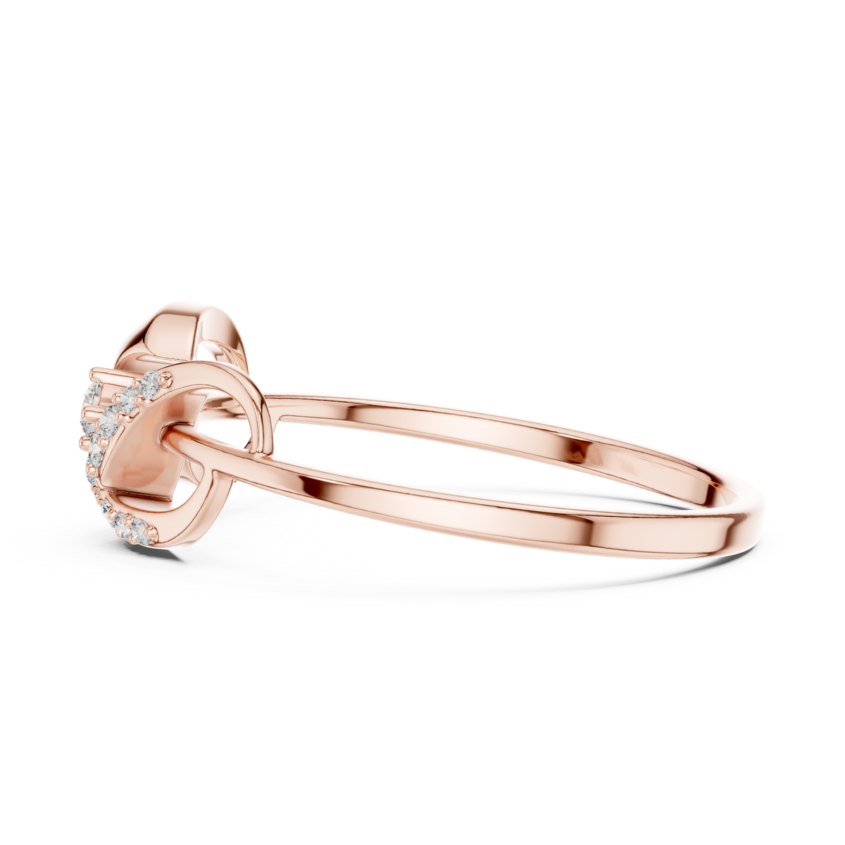 Elegant Interlocking Infinity Round Lab Diamond Engagement Ring - View 9