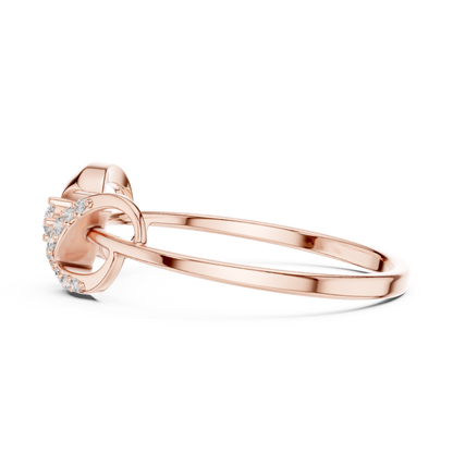 Elegant Interlocking Infinity Round Lab Diamond Engagement Ring - View 9