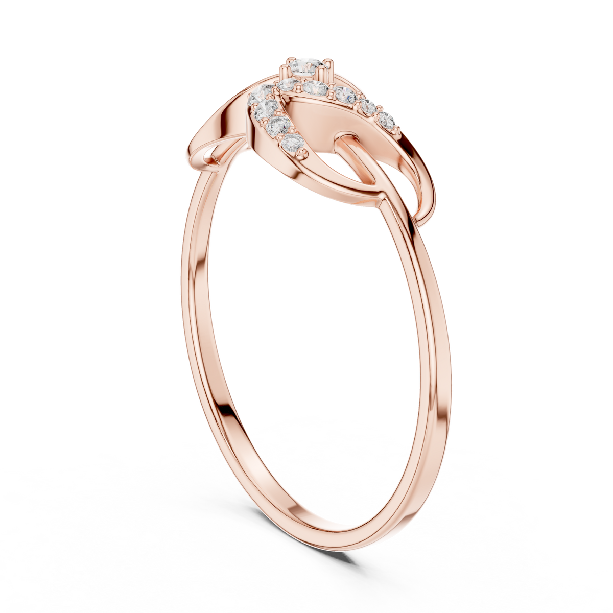 elegant interlocking infinity round lab diamond engagement ring - view 6