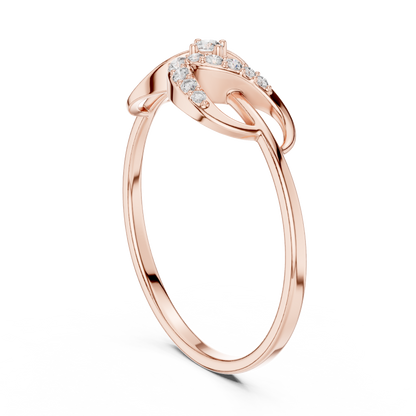 Elegant Interlocking Infinity Round Lab Diamond Engagement Ring - View 6