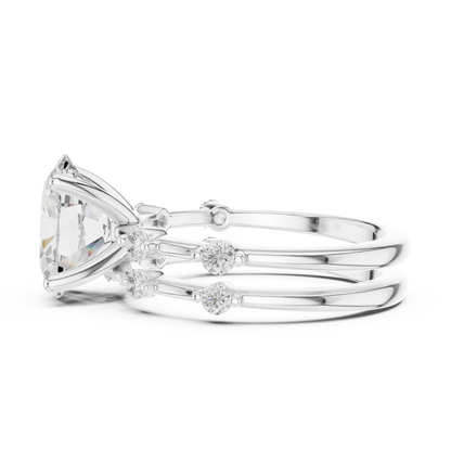 Handcrafted Oval Cut Lab Diamond Split Shank Ring - View 9