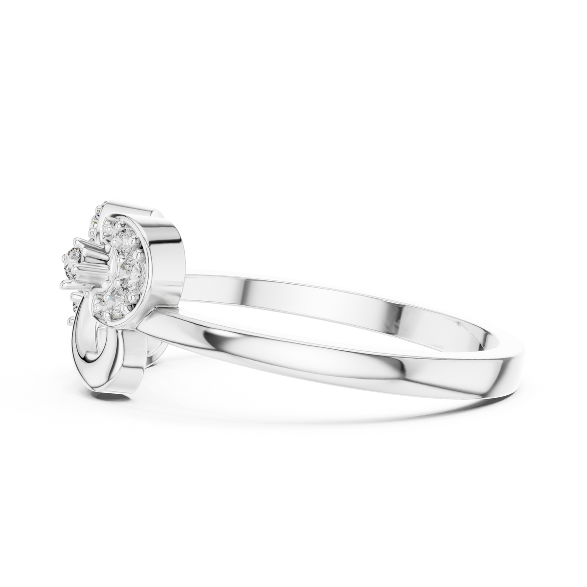 Infinity Round Cut Lab Diamond Openwork Pave Gold Statement Ring - View 10