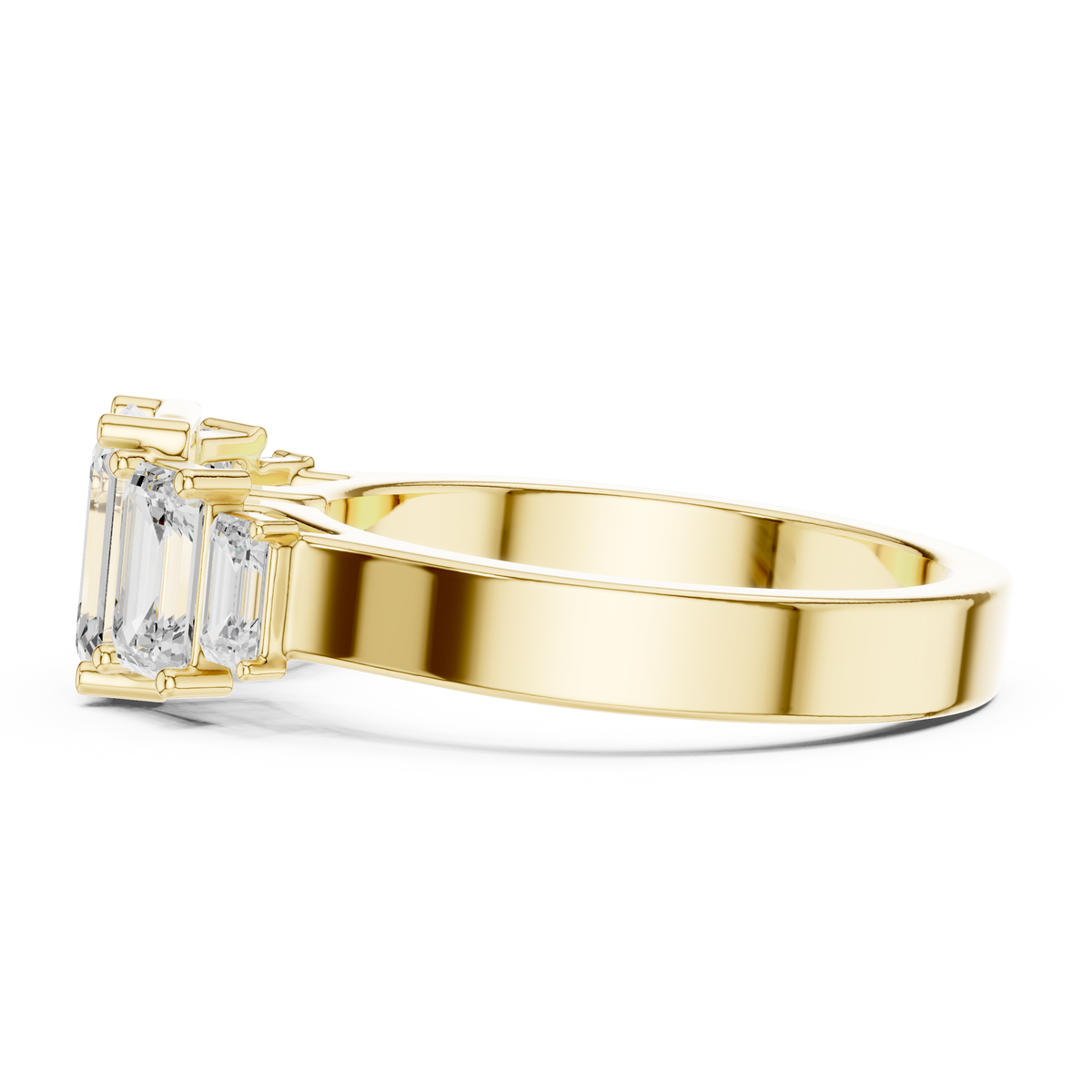 five stone emerald cut lab diamond anniversary ring - view 10