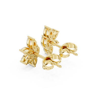 Floral Blossom Moissanite Diamond Marquise Cut Starburst Cluster Studs Earring - View 7