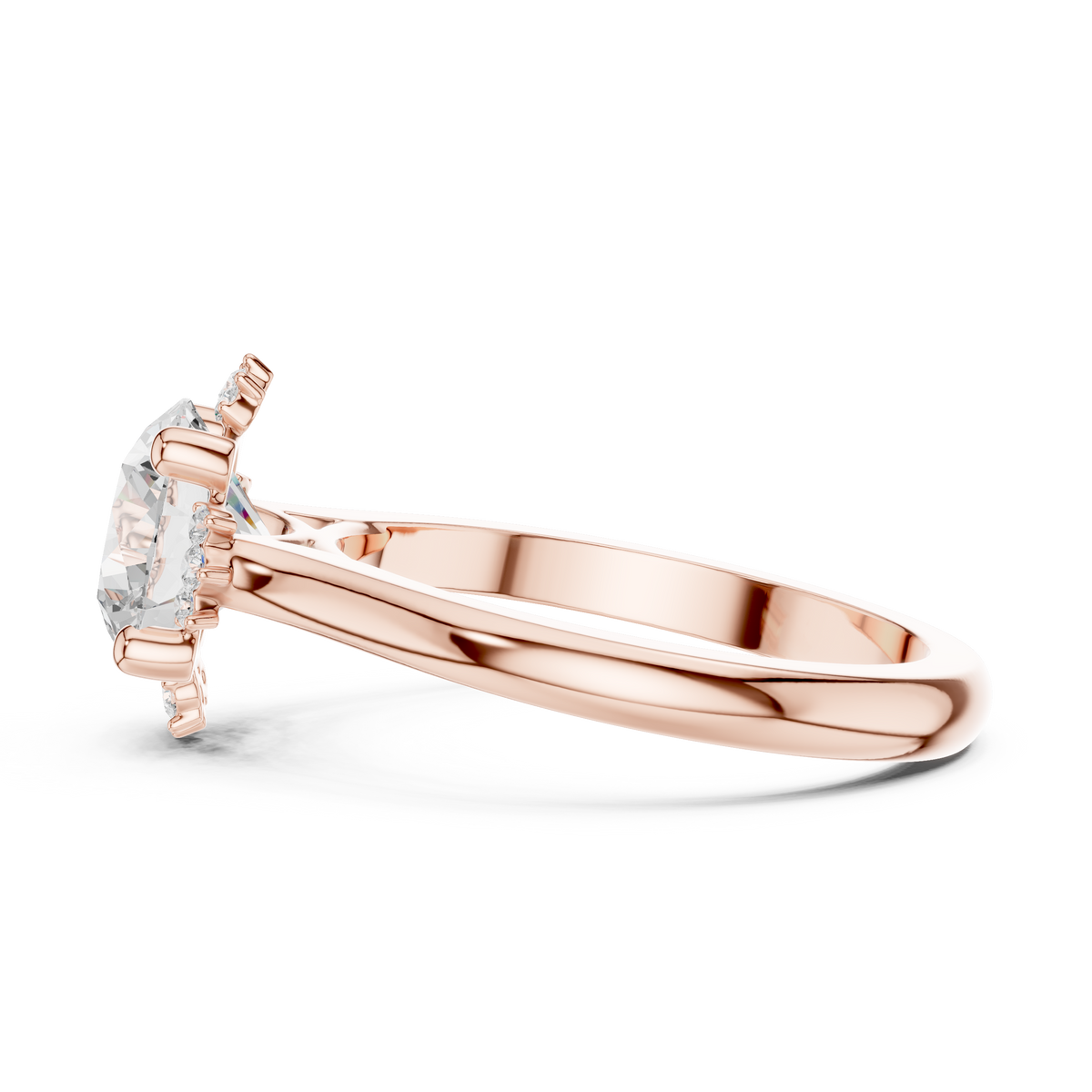 round brilliant three stone moissanite diamond ring - view 10