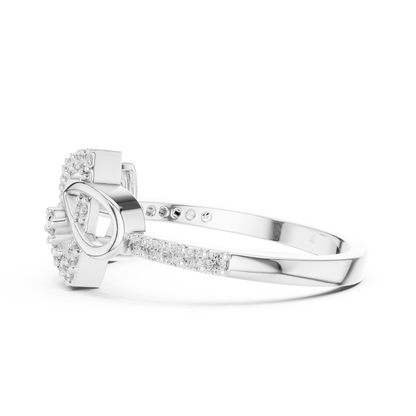 Open Trillion Shape Pave Lab Diamond Wedding Ring - View 10