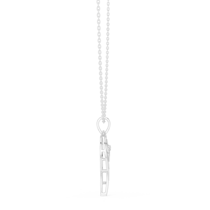 Abstract Spiritual Silhouette Charm Pendant with Round Lab Grown Diamond - View 6