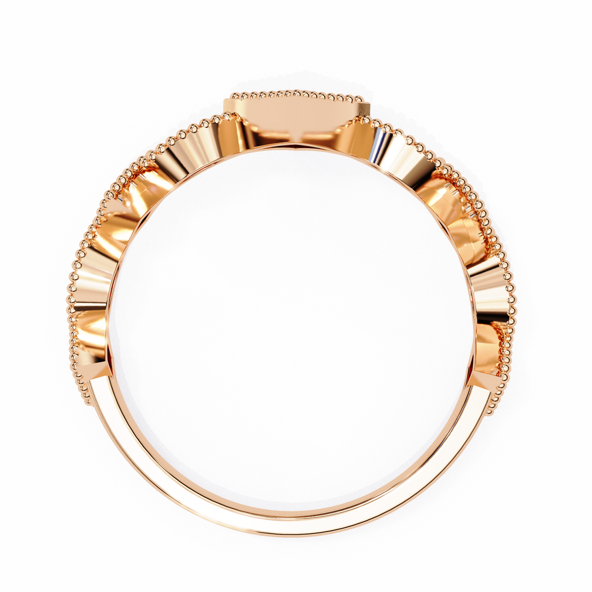 Princess Cut Chevron Lab Diamond Stackable Wedding Band Ring - View 6