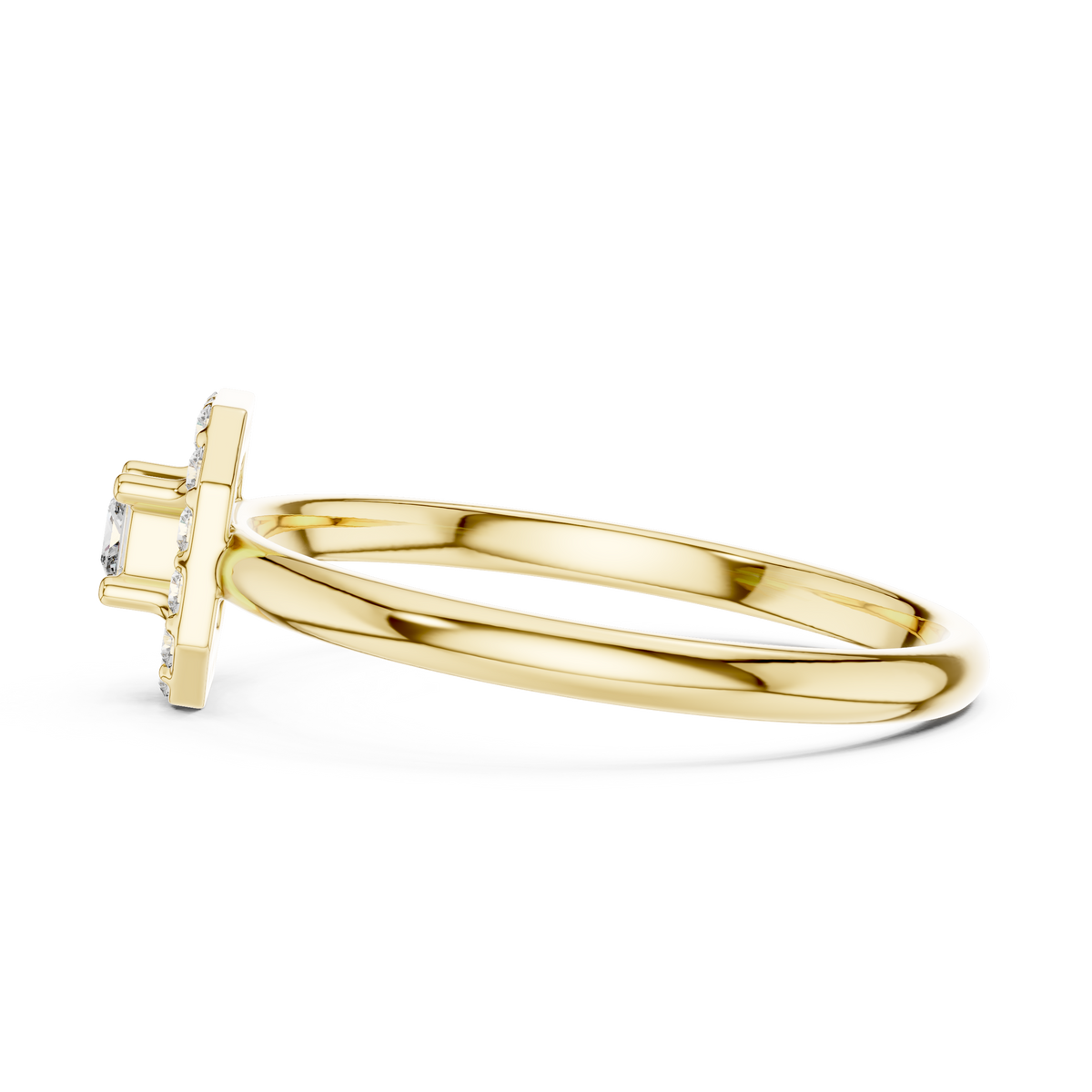 Princess Cut Octagonal Halo Lab Diamond Ring - View 8