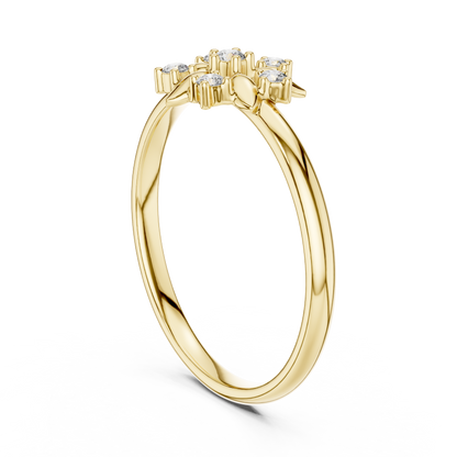 Round Lab Diamond Floral Cluster Delicate Ring - View 10