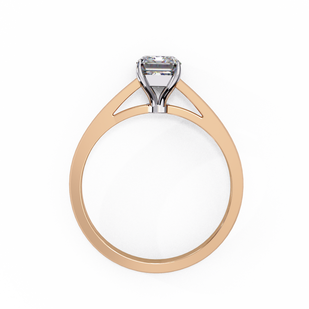 radiant cut lab diamond engagement solitaire ring - view 9