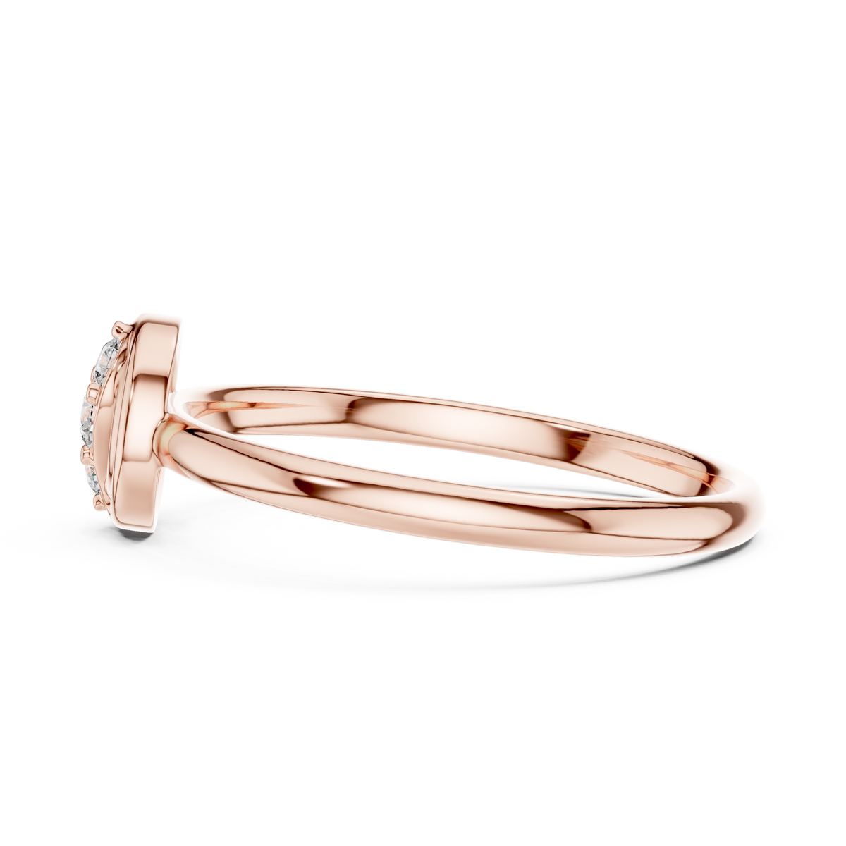 round cut lab diamond cluster ring with open frame design - view 8