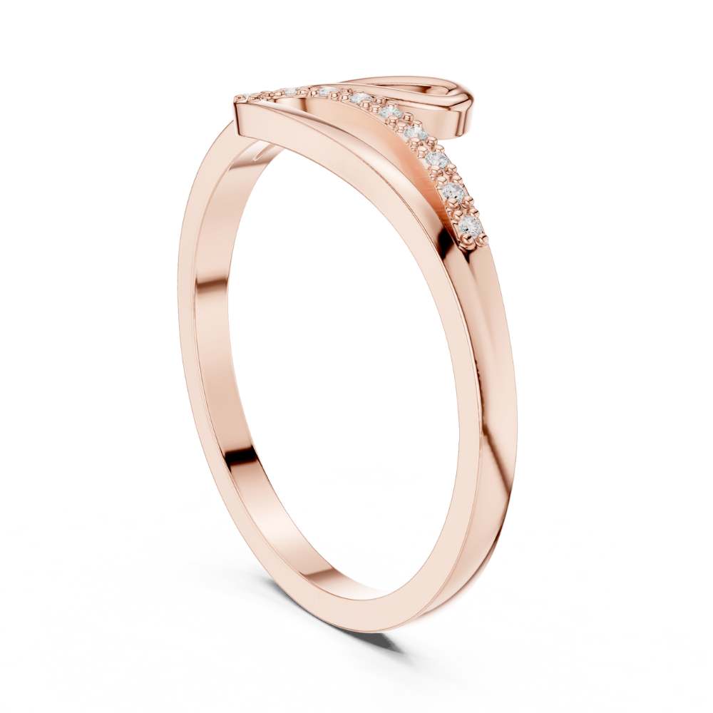 open swirl round lab diamond pave ring - view 11