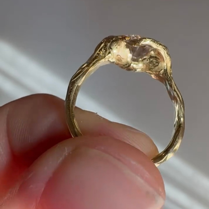 Oval Cut Lab Diamond Bezel Set Unique Style Solitaire Ring - View 6