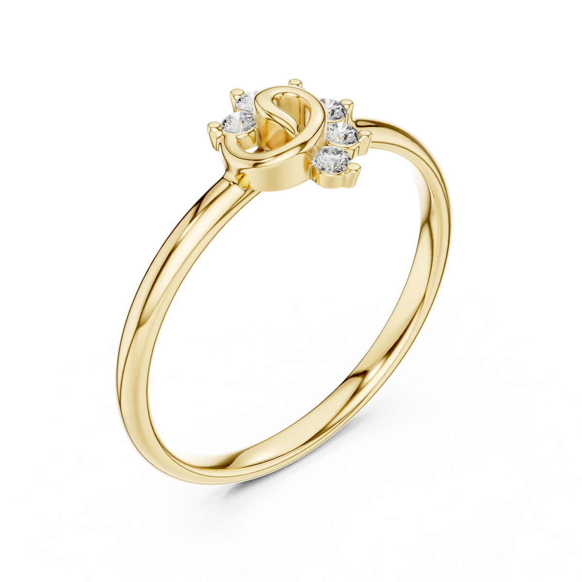 interlocking round lab diamond halo engagement ring - view 2