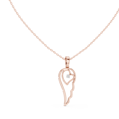 Abstract Spiritual Silhouette Charm Pendant with Round Lab Grown Diamond - View 2