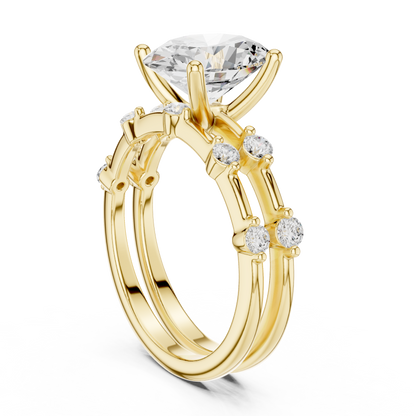 Handcrafted Oval Cut Lab Diamond Split Shank Ring - View 10