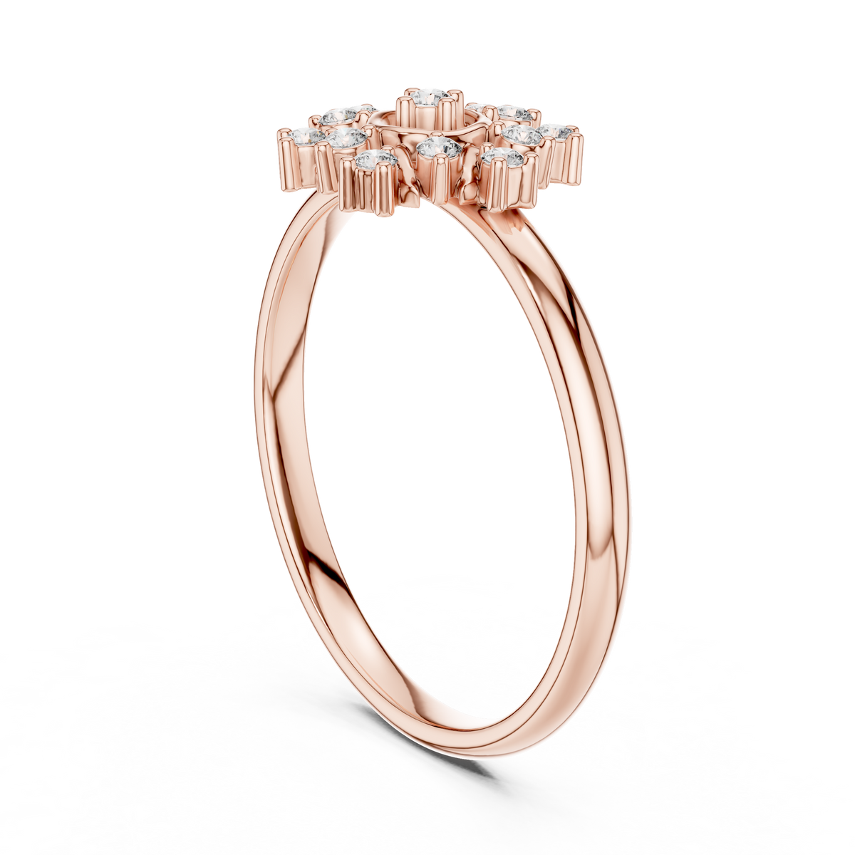 round lab diamond nature inspired cluster ring - view 6