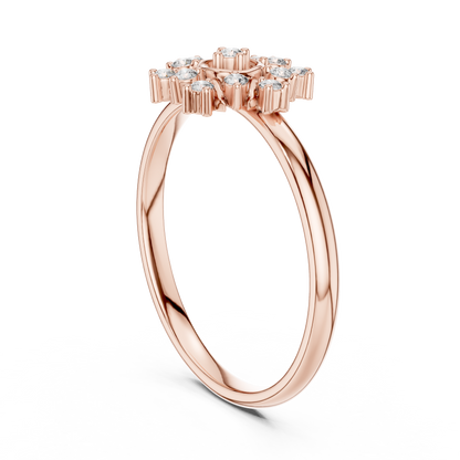 Round Lab Diamond Nature Inspired Cluster Ring - View 6