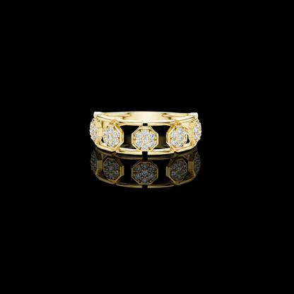 Round Cut Lab Diamond Openwork Band Ring