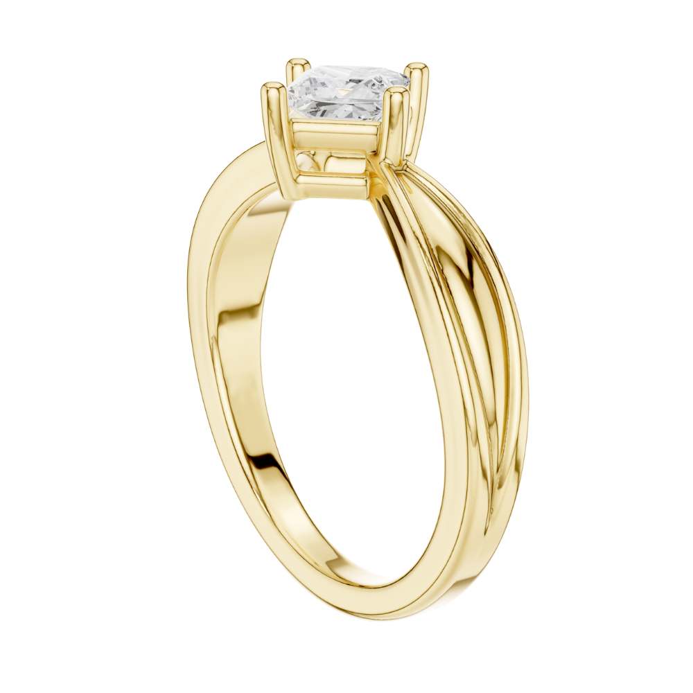 Princess Cut Split Shank Lab Diamond Solitaire Engagement Ring - View 10