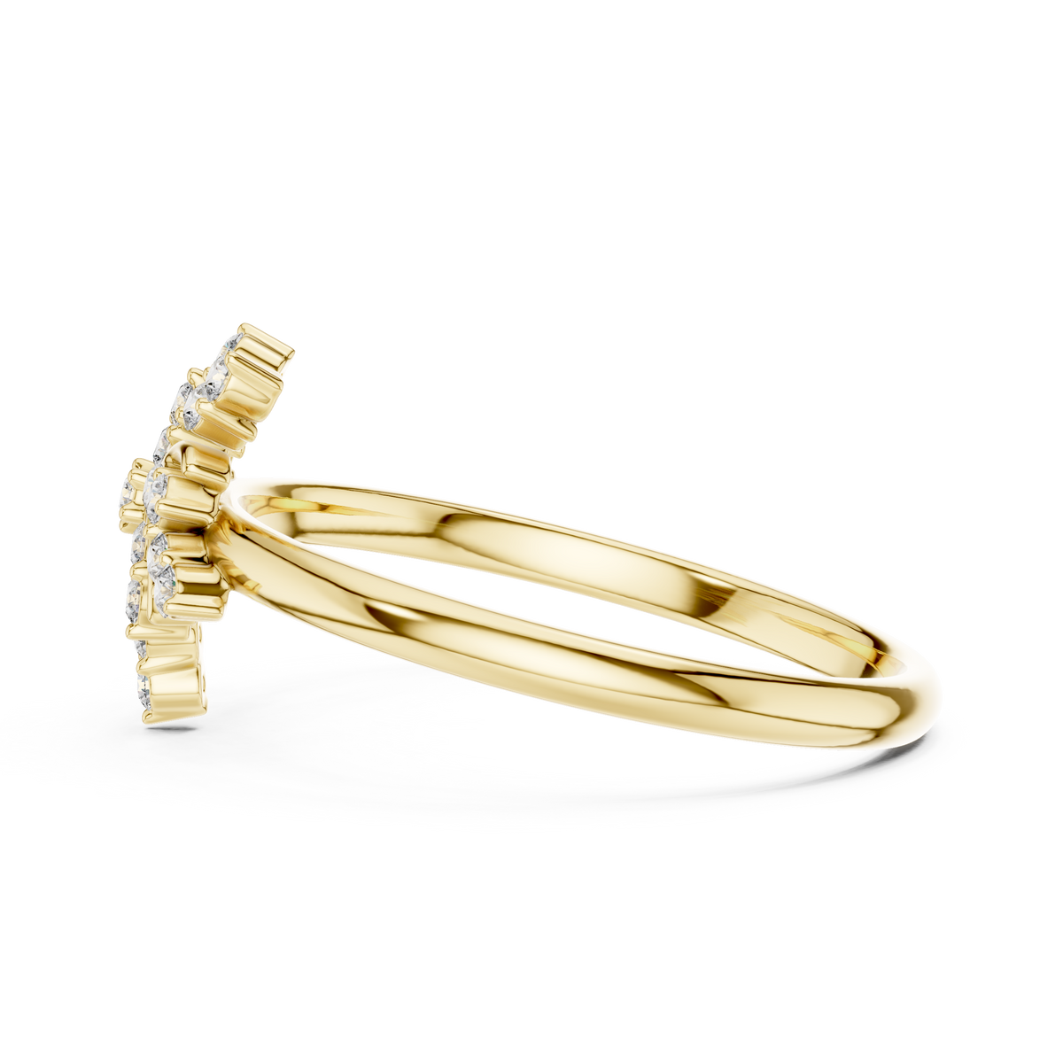 Floral Cluster Round Cut Lab Diamond Statement Ring - View 8
