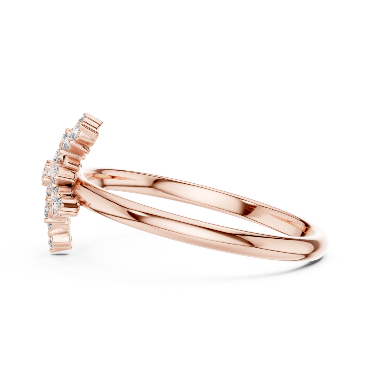 Floral Cluster Round Cut Lab Diamond Statement Ring - View 9