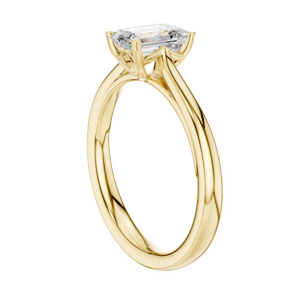 brilliant emerald cut lab diamond classic solitaire ring - view 10