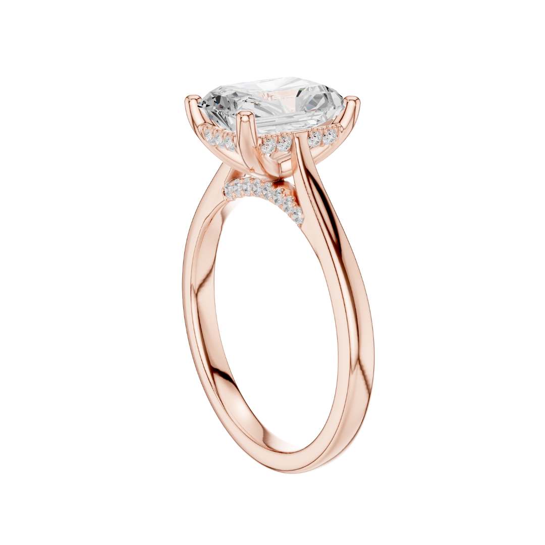 Radiant Cut Lab Diamond Split Shank Solitaire Engagement Ring - View 11