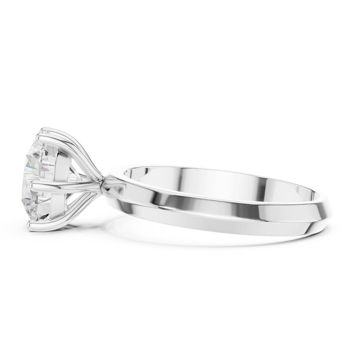 Round Cut Lab Diamond Solitaire Engagement Ring - View 9