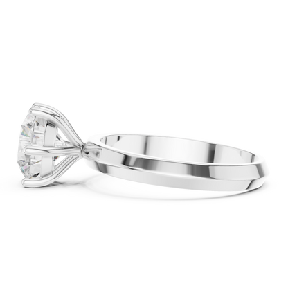 Round Cut Lab Diamond Solitaire Engagement Ring - View 9