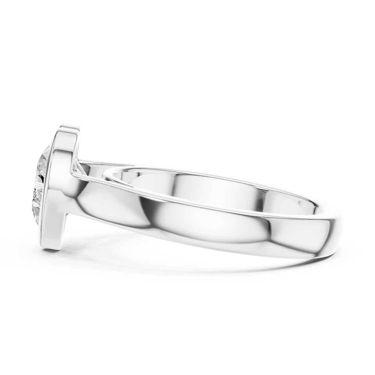 heart cut solitaire cathedral lab diamond ring - view 10