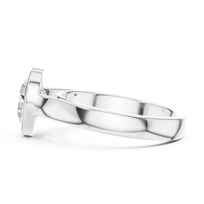 Heart Cut Solitaire Cathedral Lab Diamond Ring - View 10