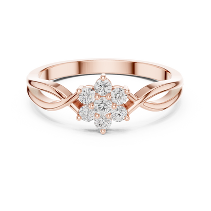 Infinity Flower Cluster Lab Diamond Engagement Ring - View 2