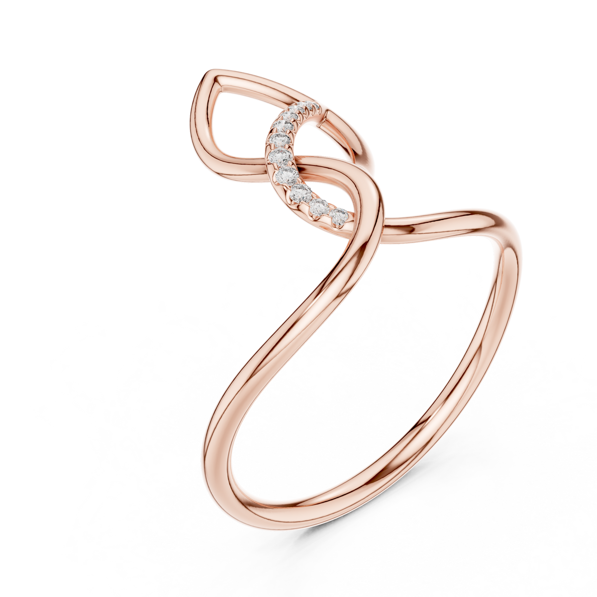 twisted loop round moissanite diamond engagement ring - view 3