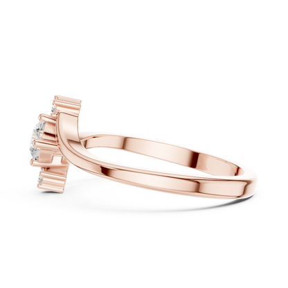 Round Contemporary Lab Diamond Bypass Ring - View 9