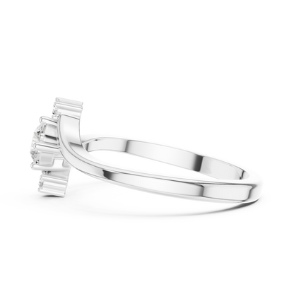 Round Contemporary Lab Diamond Bypass Ring - View 10