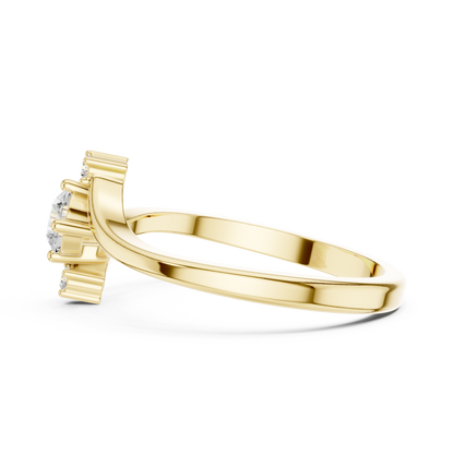 Round Contemporary Lab Diamond Bypass Ring - View 8