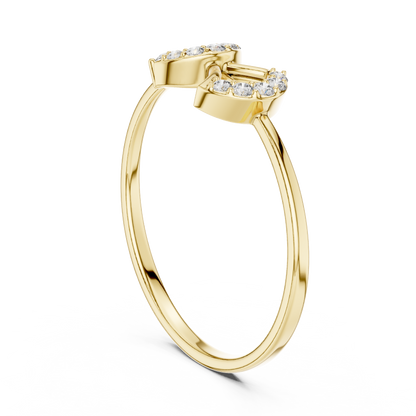 Geometric Open Double Chevron Lab Diamond Stackable Engagement Ring - View 5