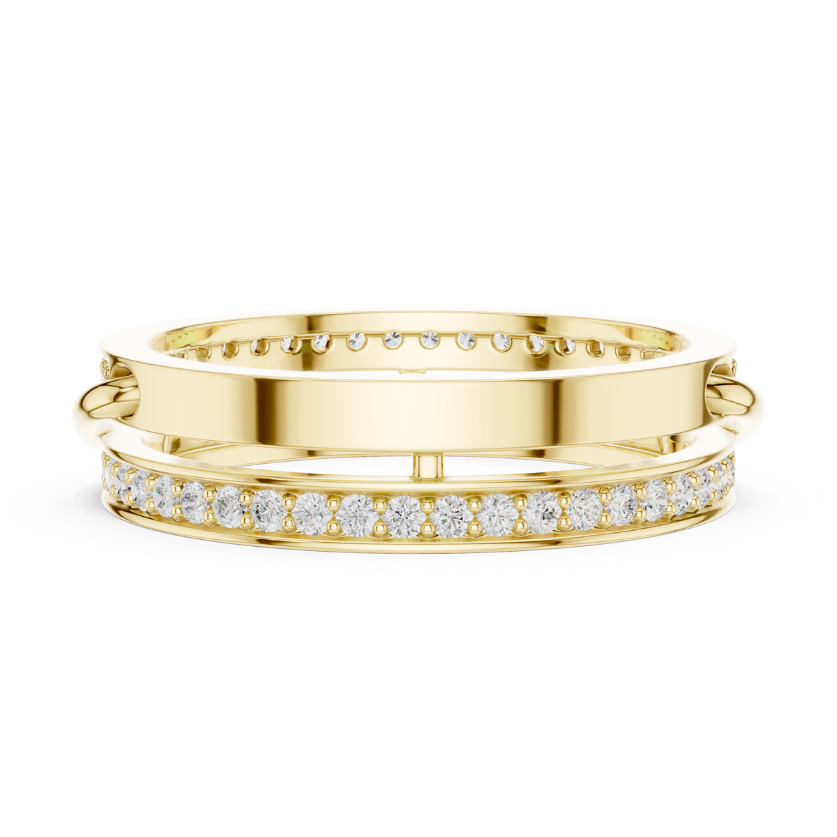 Round Cut Interlocking Multi Band Moissanite Diamond Statement Ring - View 4