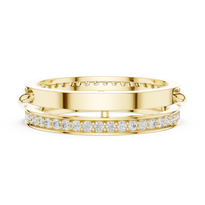 Round Cut Interlocking Multi Band Moissanite Diamond Statement Ring - View 4