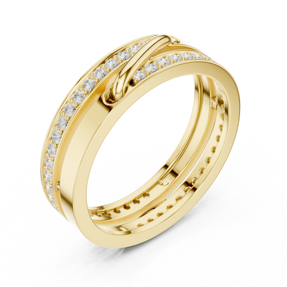 Round Cut Interlocking Multi Band Moissanite Diamond Statement Ring - View 3