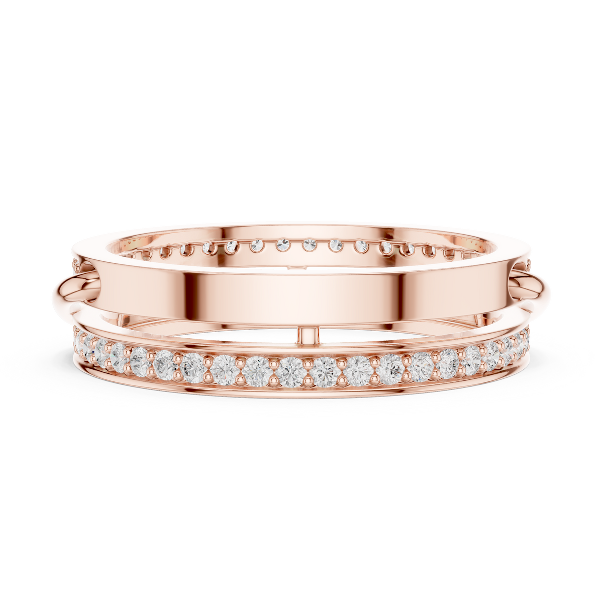 Round Cut Interlocking Multi Band Moissanite Diamond Statement Ring - View 7