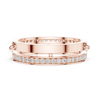 Round Cut Interlocking Multi Band Moissanite Diamond Statement Ring - View 7