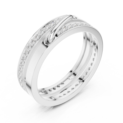 Round Cut Interlocking Multi Band Moissanite Diamond Statement Ring - View 8