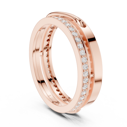 Round Cut Interlocking Multi Band Moissanite Diamond Statement Ring - View 5