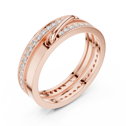Round Cut Interlocking Multi Band Moissanite Diamond Statement Ring - View 6