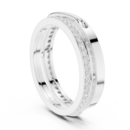 Round Cut Interlocking Multi Band Moissanite Diamond Statement Ring - View 9