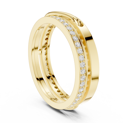 Round Cut Interlocking Multi Band Moissanite Diamond Statement Ring - View 2